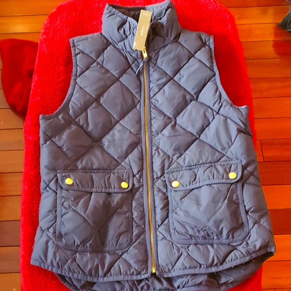 New J Crew Down Vest Navy